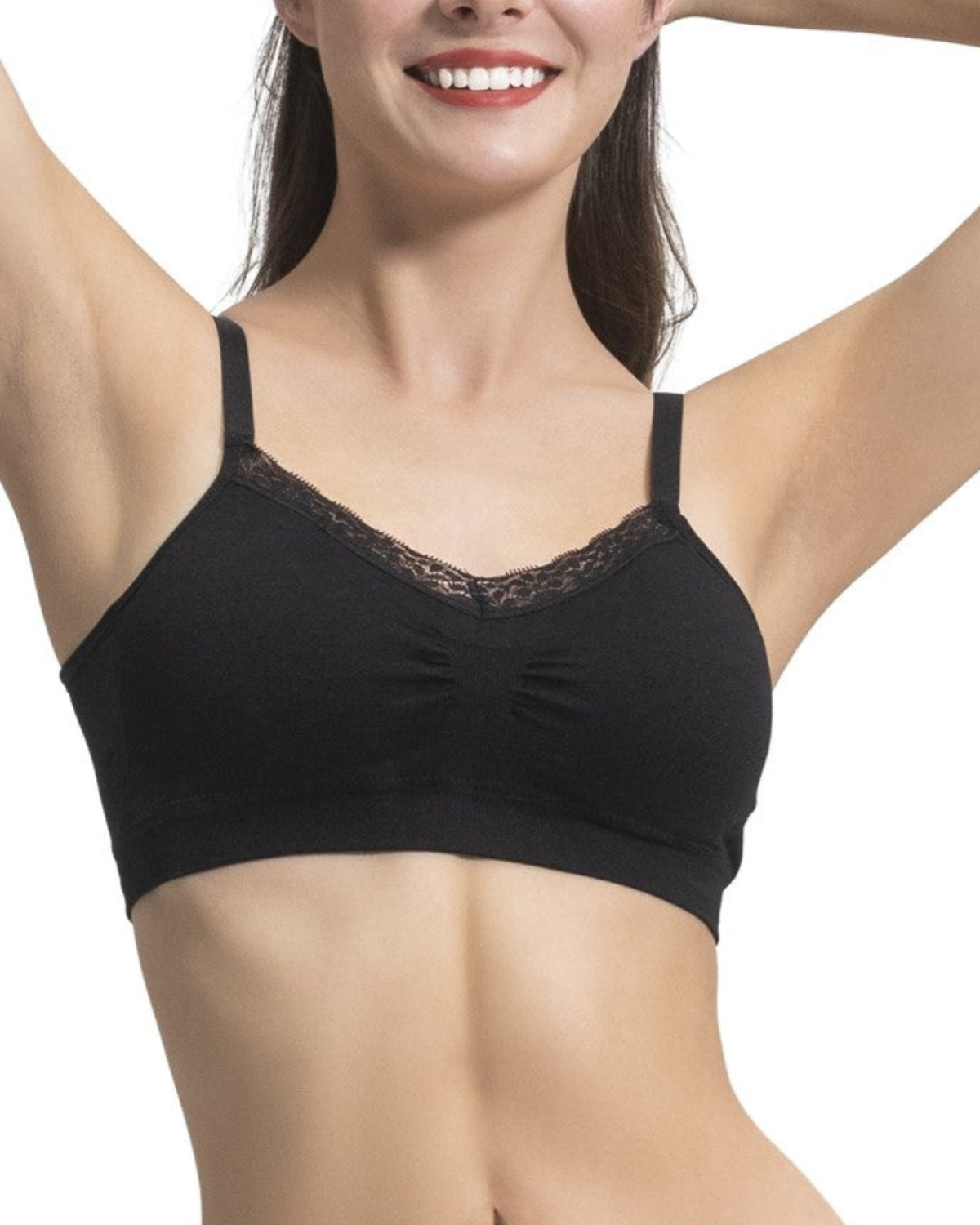 Joy Bra V-neck with Lace Trim (More Colors Available) - 9043