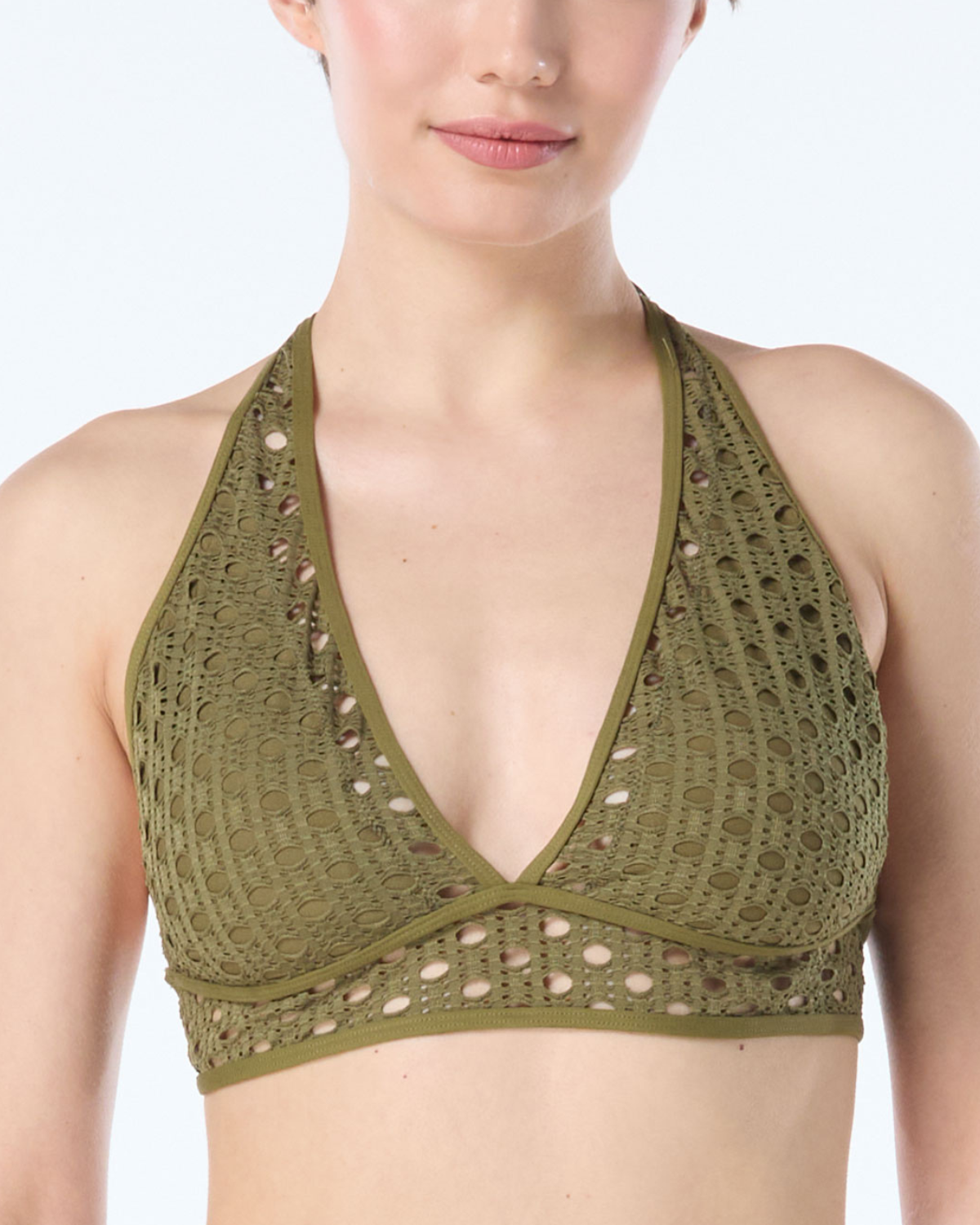 Carmen Marc Valvo Living Paradise Crochet Halter Bikini Top (More Colors Available) - C21962