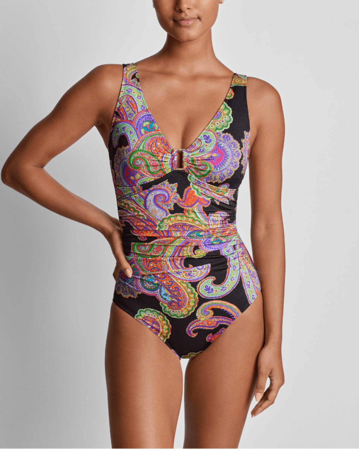 2025 Lauren Ralph Lauren Bordado Paisley Ring One Piece - 20524016