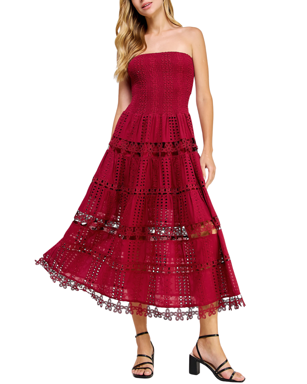 Strut & Bolt Eyelet Midi Dress (More Colors Available) - D-2192-H