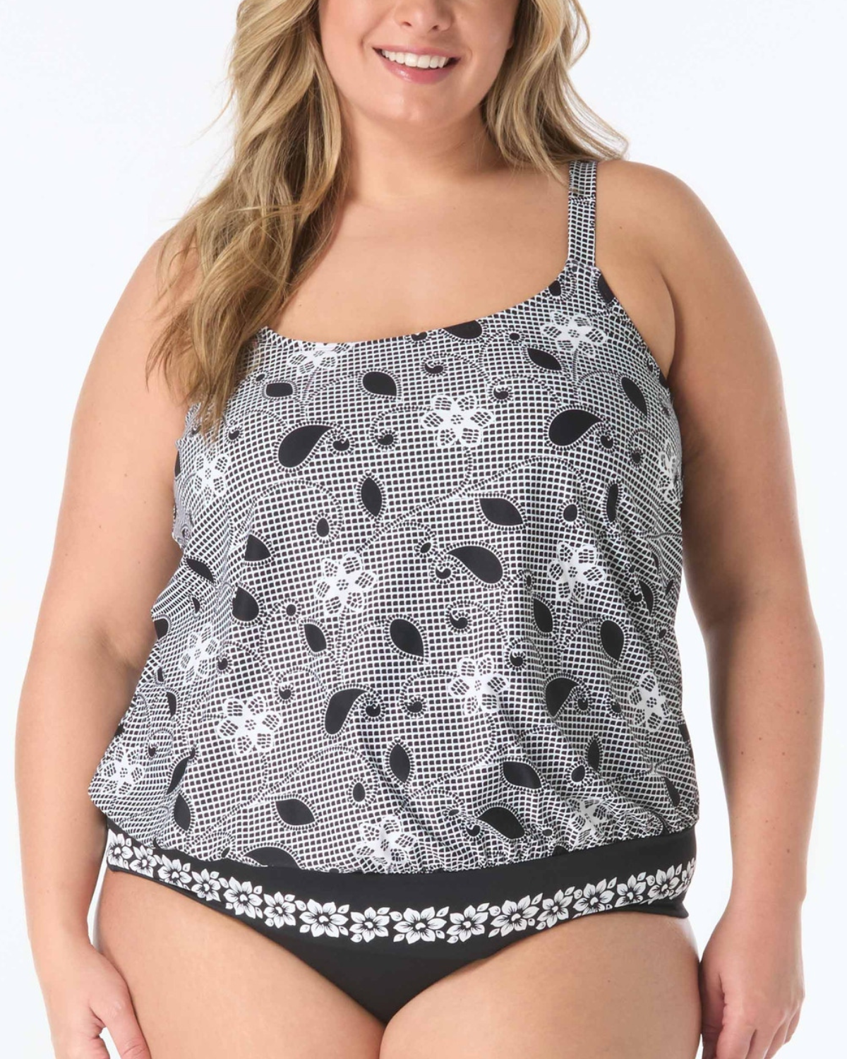 2025 Beach House Women's Plus Floral Allure Sarah Blouson Tankini Top - Hw4f120