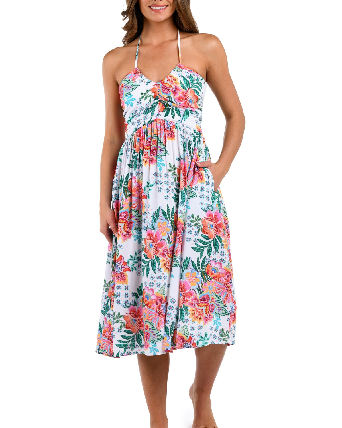 2025 La Blanca Riviera Resort Halter Midi Dress Cover Up - Lb5sw34