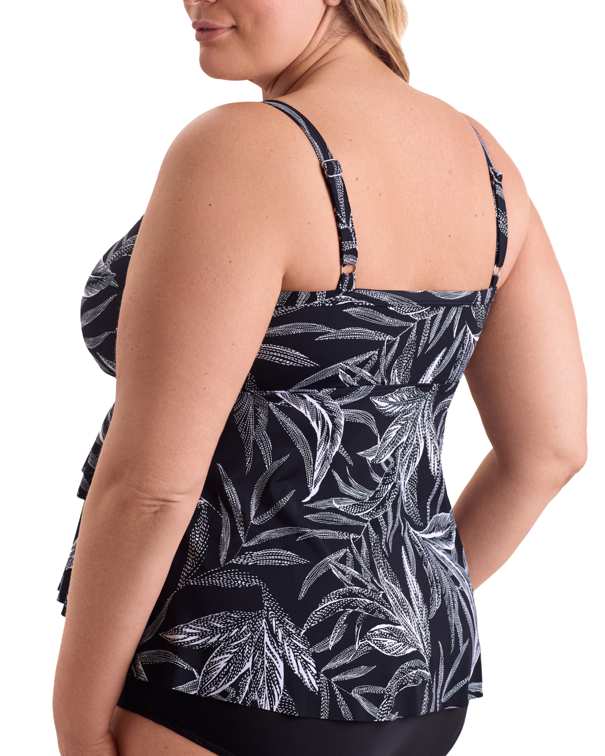 Shape Solver Plus Leaf Encounter High Low Double Tier Tankini Top - 7102702X