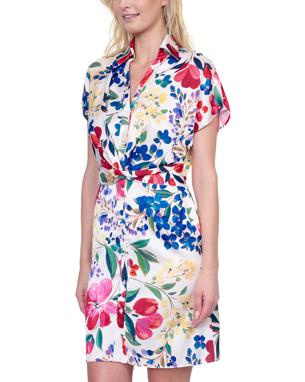2025 Gottex Garden Dream Button Down Shirt Dress Cover Up - 25GD322