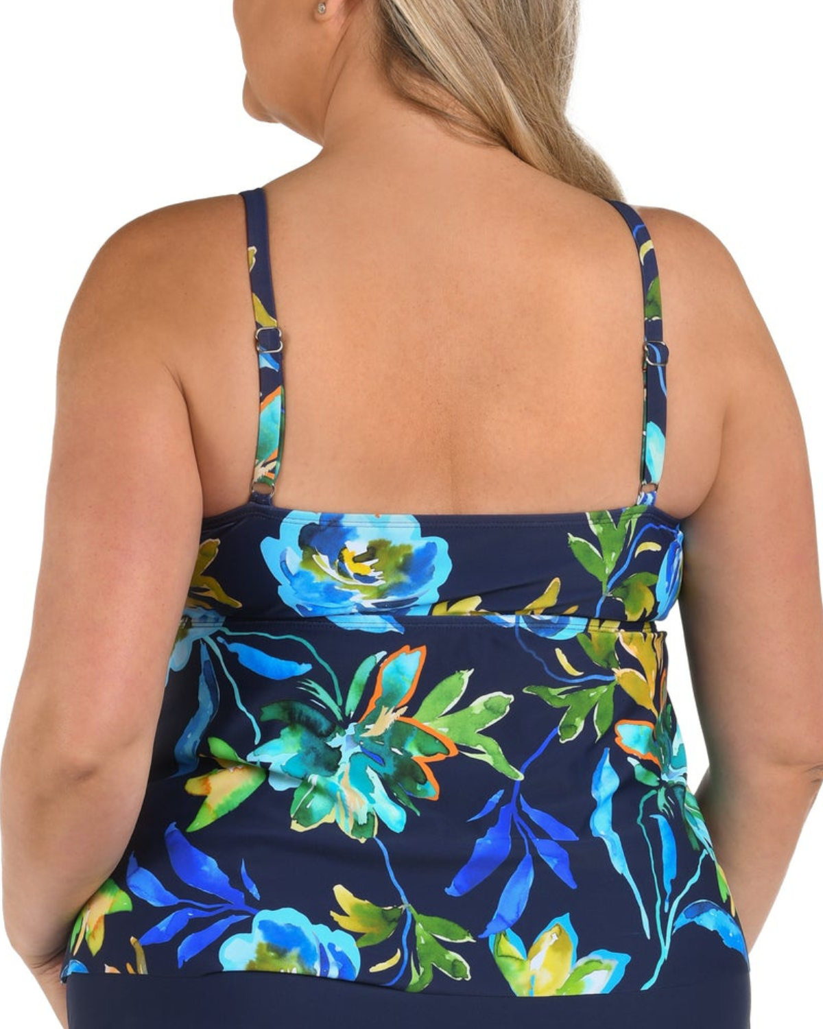 2025 Maxine of Hollywood Plus Indigo Vineyard Two Tiered Tankini Top - Mw5ec58