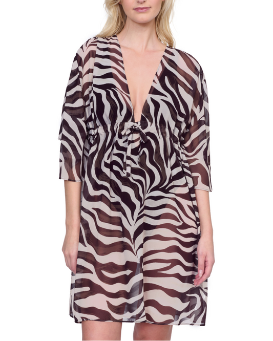 Gottex Wildest Dream V Neck Beach Dress Adjustable Straps Swim Cover Up - 25Wd611 (Final Sale, Cannot Be Returned or Exchanged)