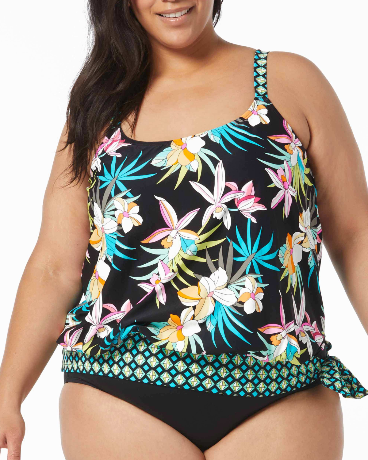 Women's plus online size blouson swimwear
