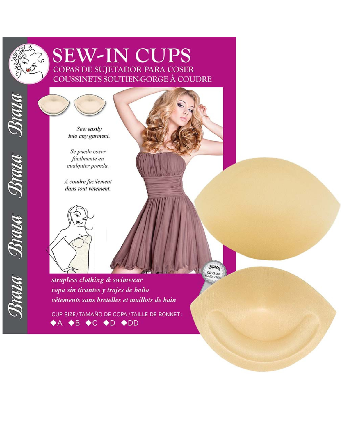 Braza Sew In Cups - D Cup - 26011