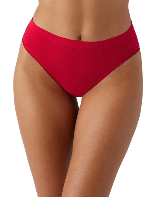 Women's red hi cut seamless panty.