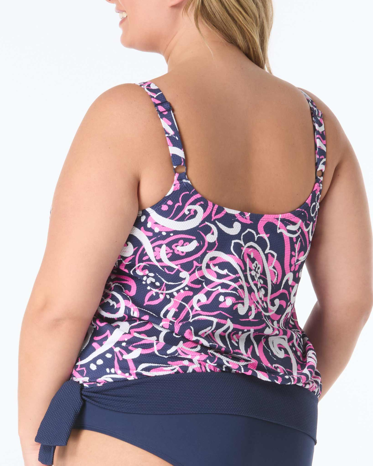 2025 Beach House Women's Plus Paradise Paisley Pique Sarah Blouson Tankini Top - Hw8e372