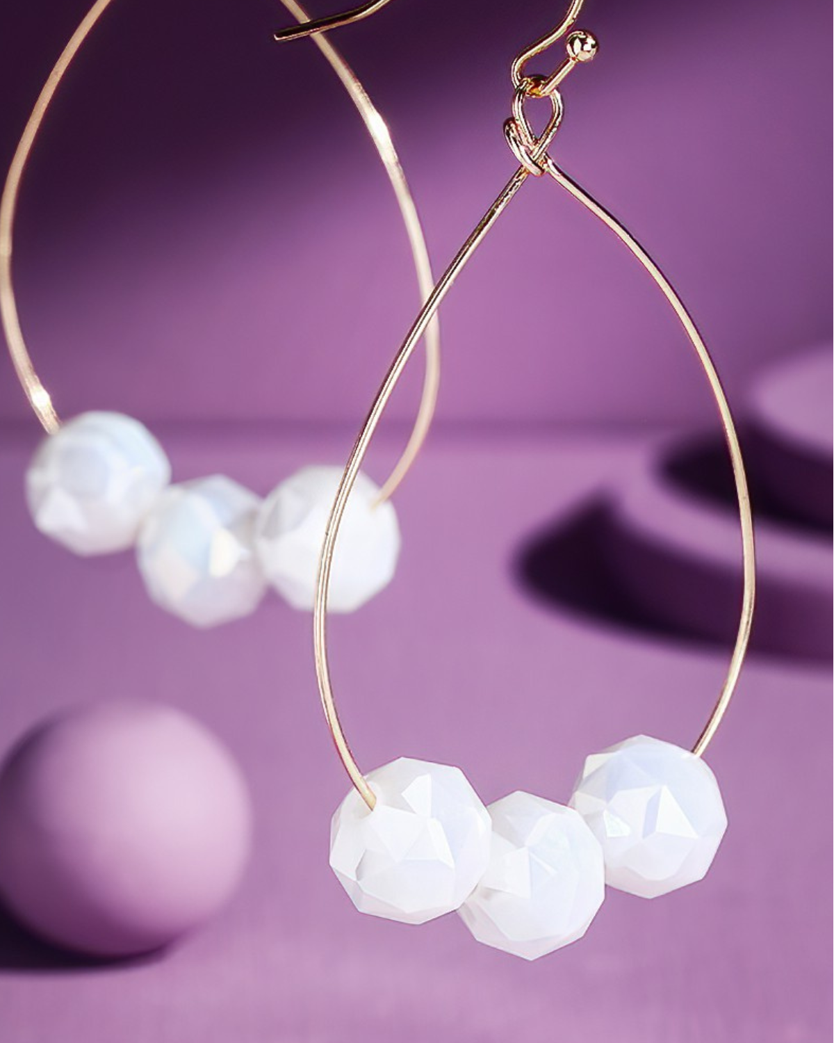 Urbanista Teardrop Dangle Earrings With Crystal Ball Charms (More colors available) - B01ye2126