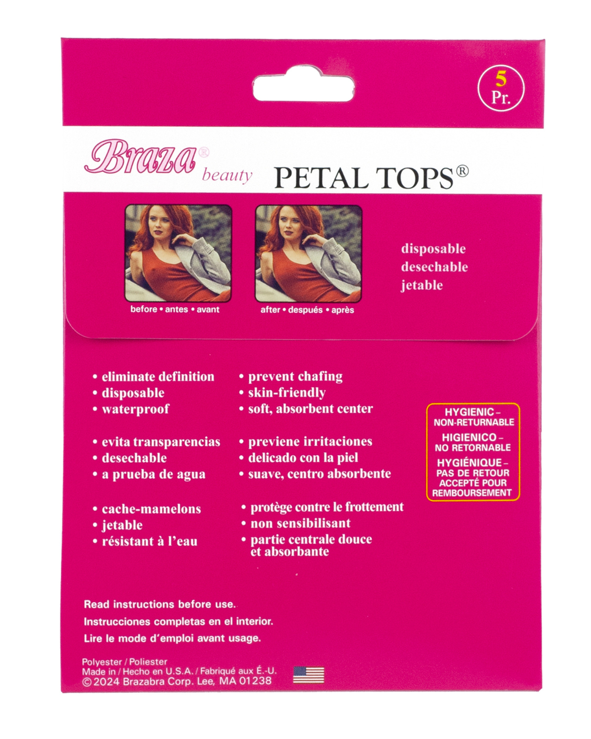 Braza Disposable Petal Top Nipple Covers - 5 Pairs - Beige - 11400