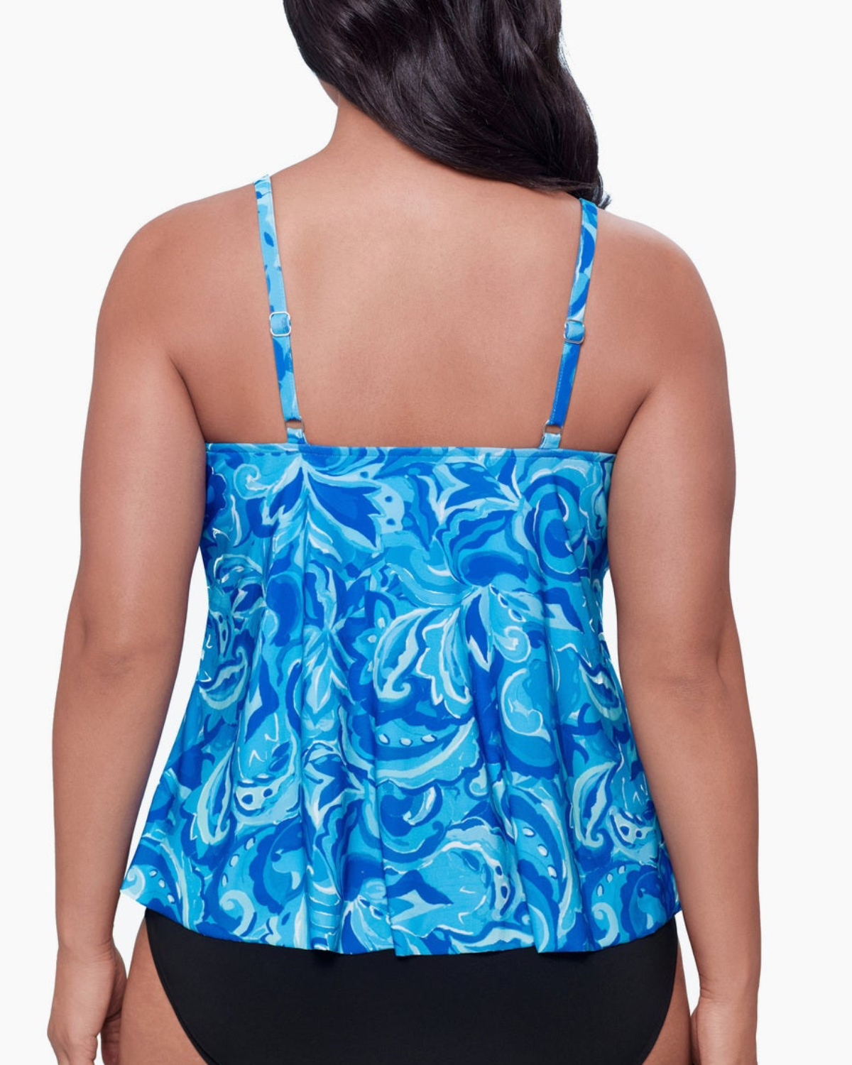Trim Shaper Plus Tumbled Paisley Ronnie Tankini Top - 6550937W