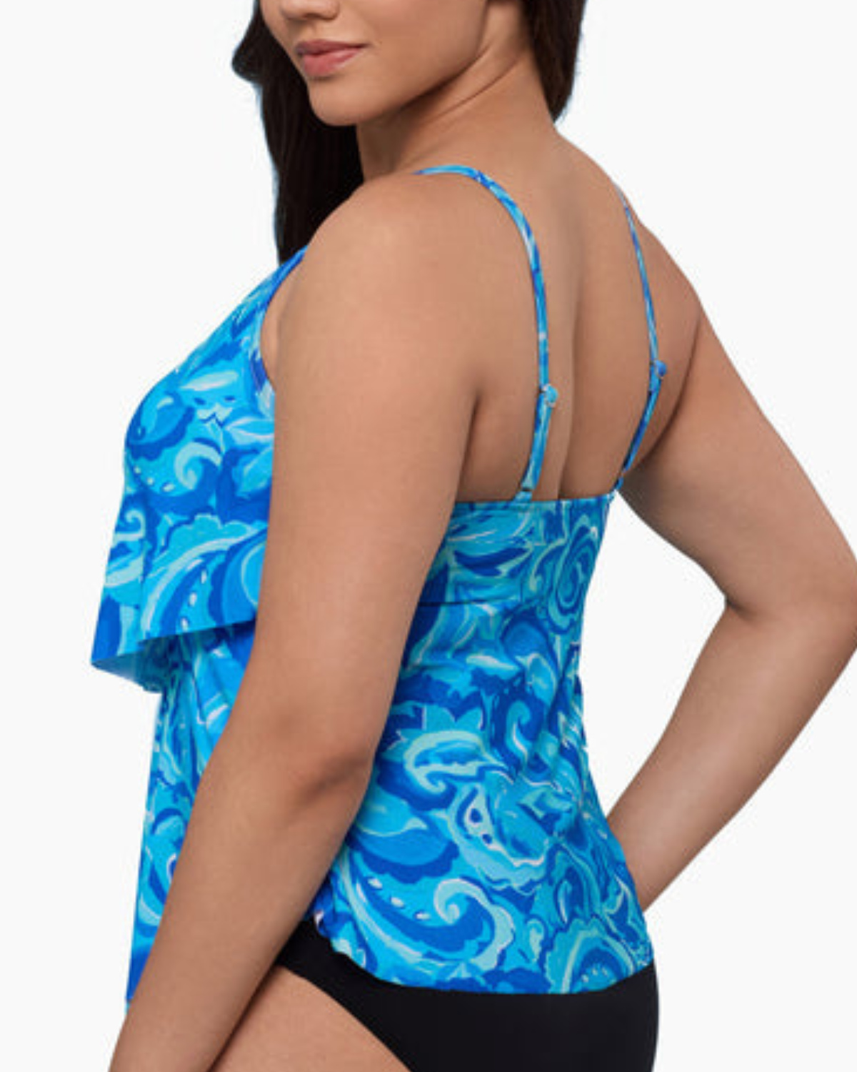 Trim Shaper Tumbled Paisley Ronnie Tankini Top - 6550937