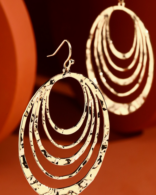 Urbanista Layered Hammered Metal Teardrop Earrings - Wt4ew3357