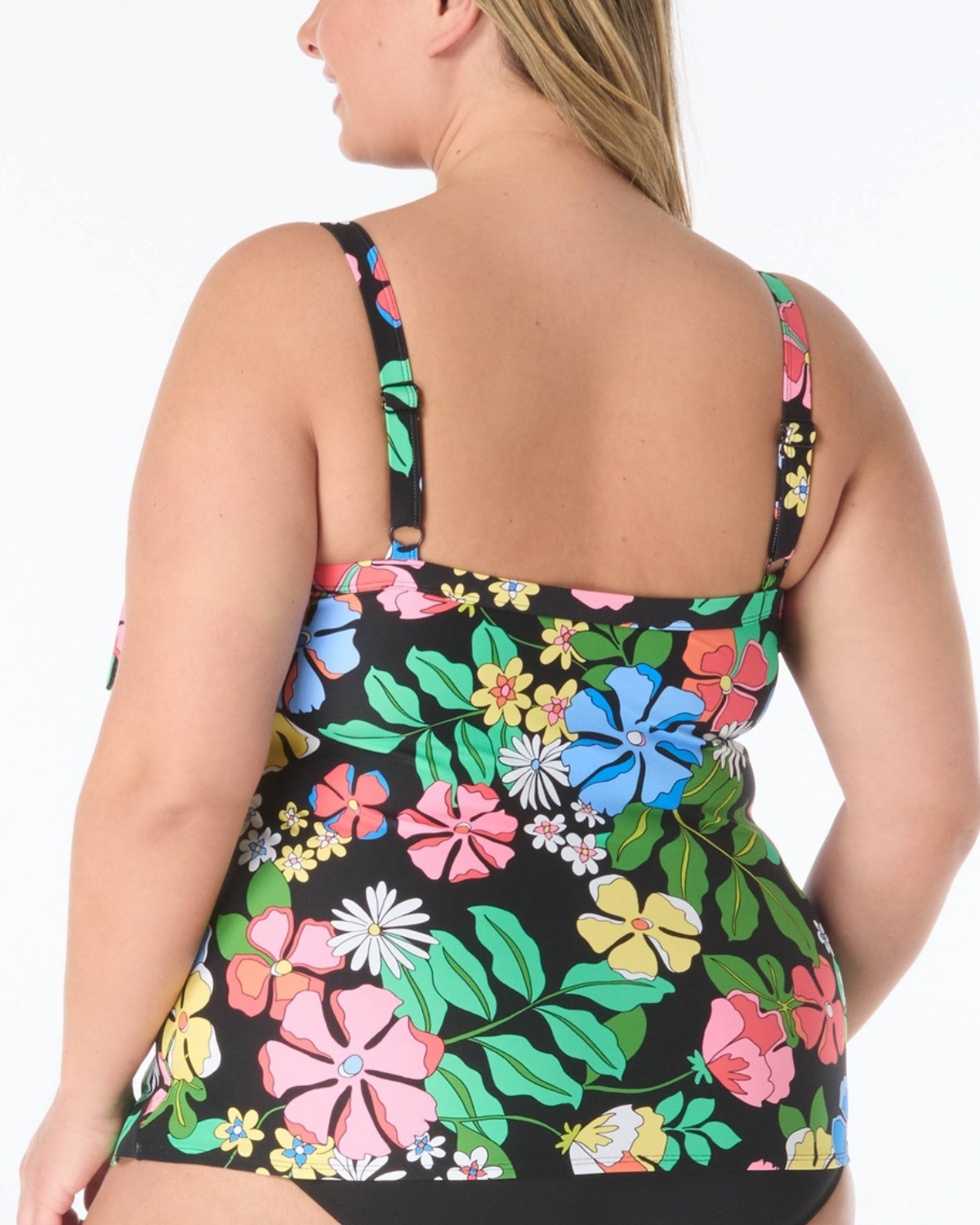 2025 Beach House Women's Plus Midnight Garden Jersey Jane Ruffle Tiered Tankini Top - Hw2f096