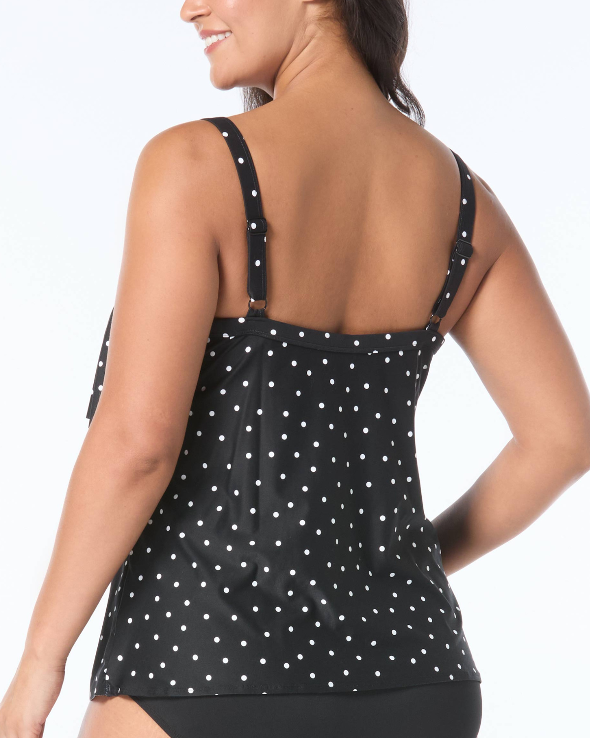 Beach House Women's Plus Beach Dot Jane Ruffle Tankini Top - HW4K096