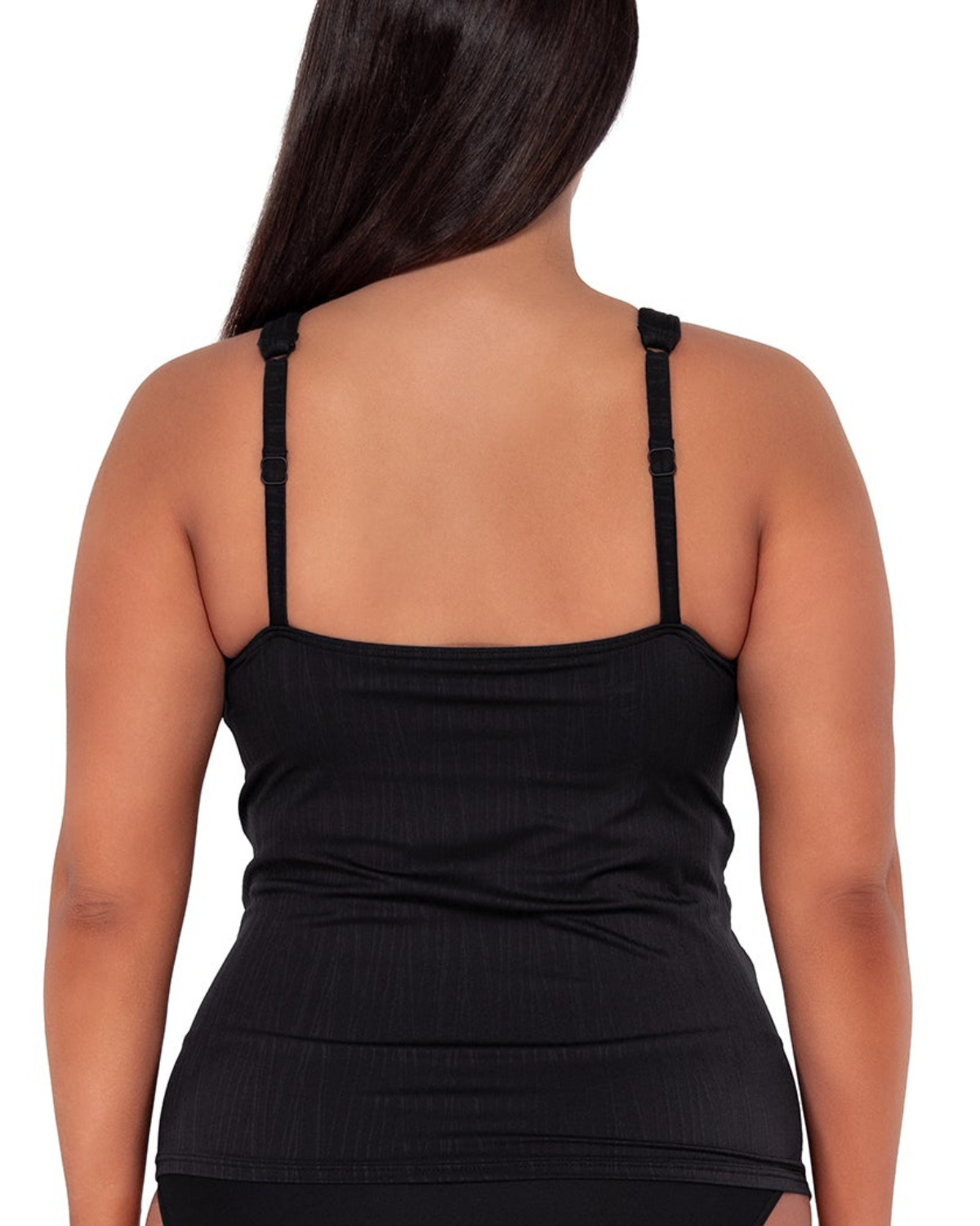 2024 Sunsets Escape Solids Emerson Tankini Top - 948T - Black Seagrass Texture