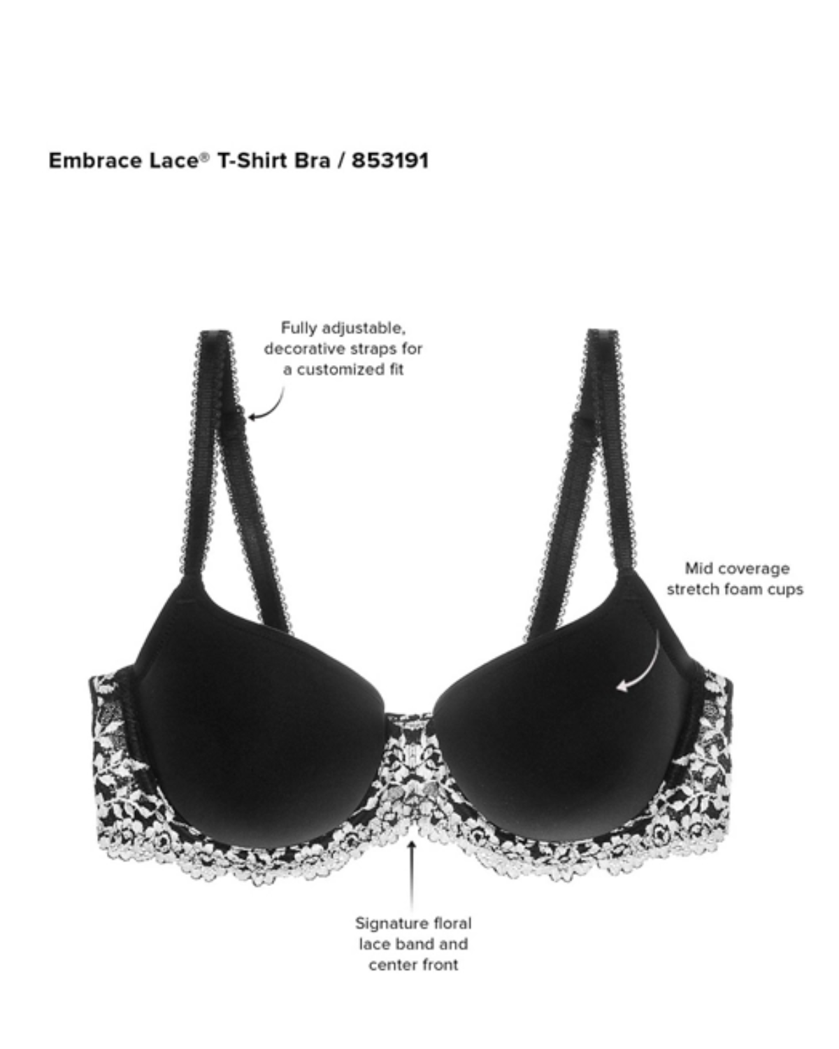Wacoal Embrace Lace® T-Shirt Bra - (More Colors Available) - 853191