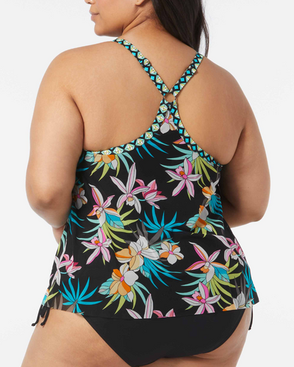 2024 Beach House Women's Plus Tropic Bloom Sarah Tankini Top - Hw5a372