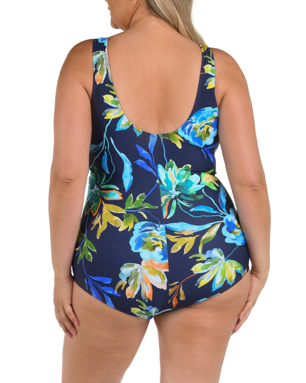 Maxine of Hollywood Plus Indigo Vineyard Side Shirred One Piece - Mw5ec14