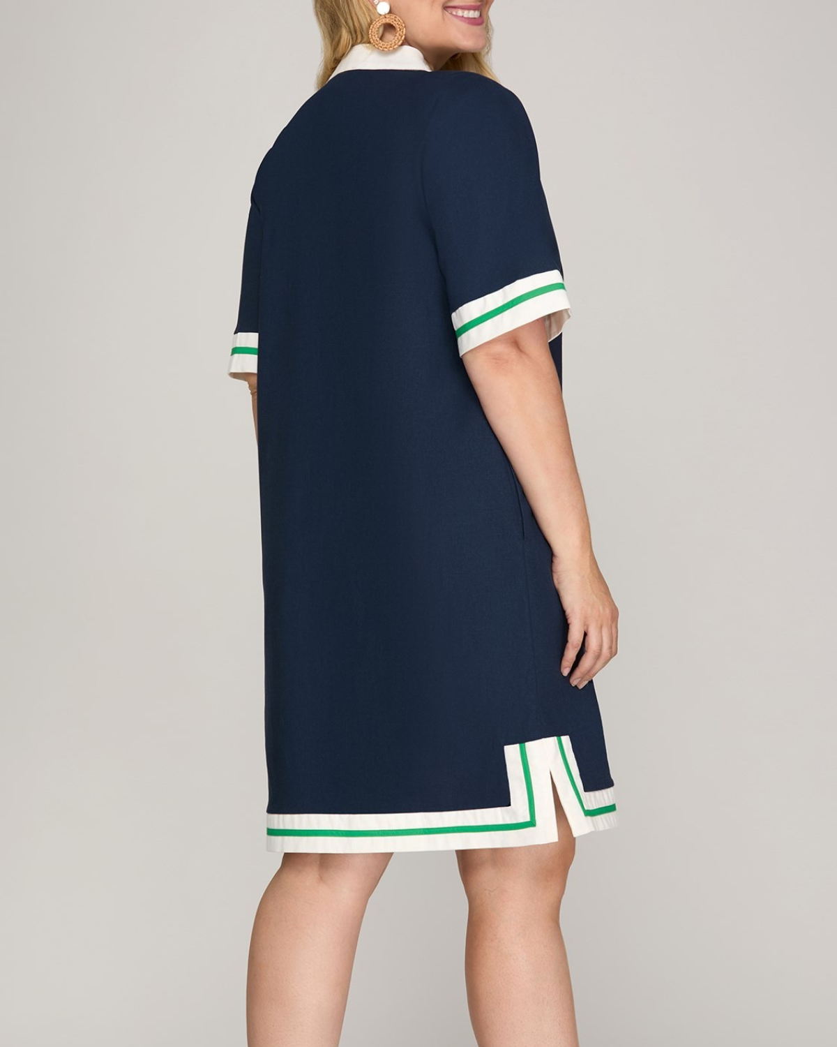 Sung Light Clothing Plus H Line Linen Mini Dress - LVE2337