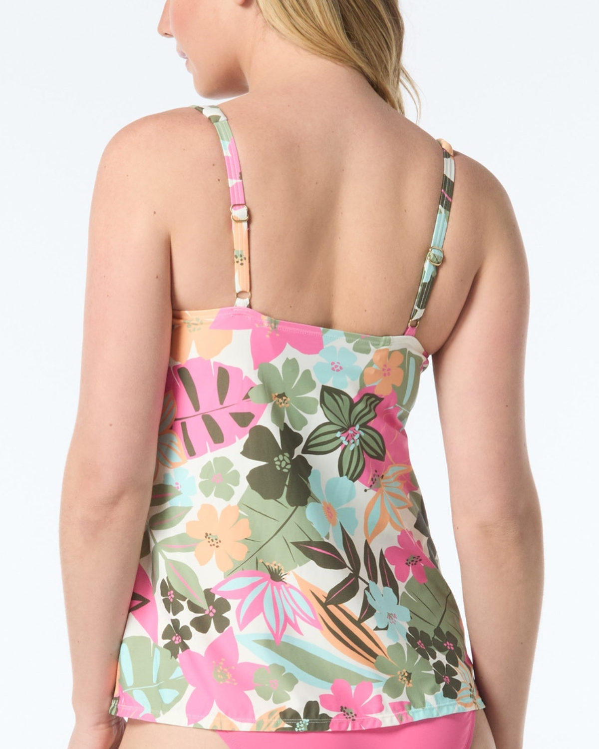 Coco Reef Lush Blooms Core V-Neck Bra Sized Underwire Tankini Top - U5e382