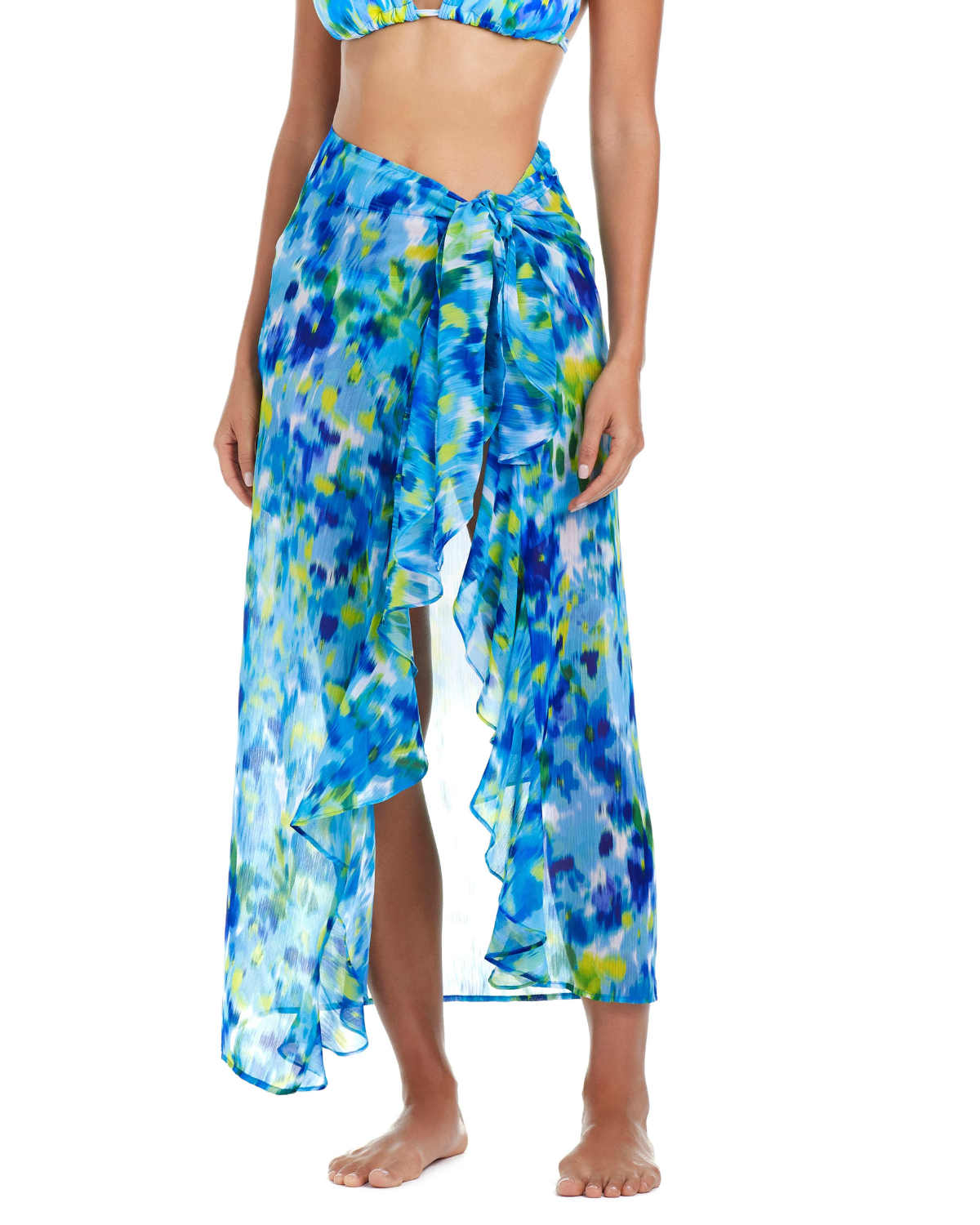 2025 Bleu Rod Beattie Life's A Beach Long Ruffle Sarong Cover Up - Rblb25806