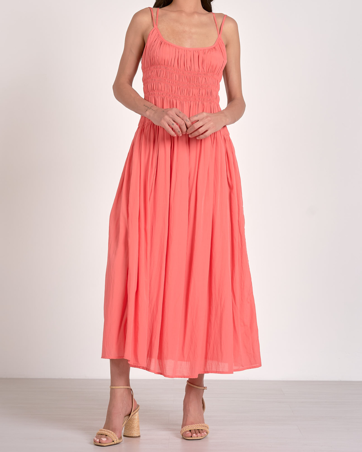 Elan Ruched Maxi Dress - VIC5993 (Final Sale, Cannot Be Returned or Exchanged) CRL / Large Elan Ruched Maxi Dress - VIC5993 (Final Sale, Cannot Be Returned or Exchanged) CRL / Large