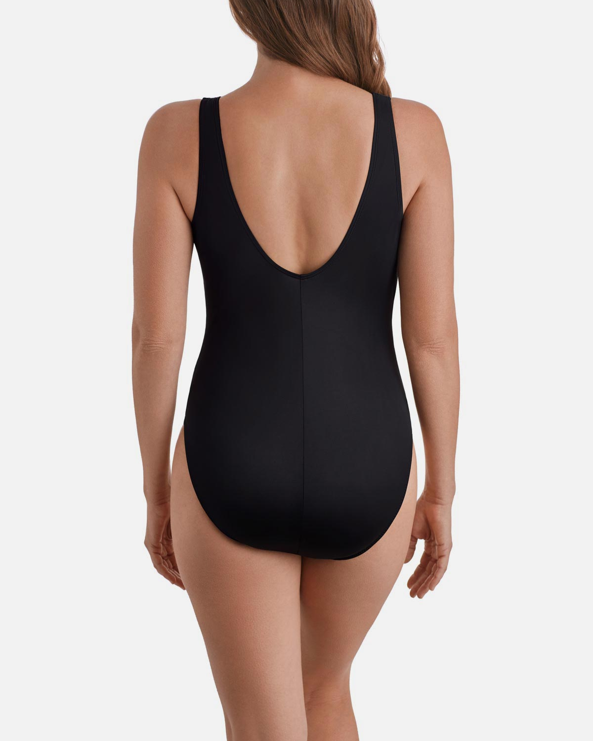 Longitude Modern Leg Long Torso Shirred Faux Tie Surplice One Piece - L260290m