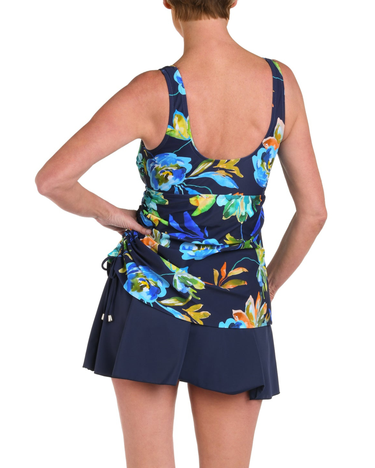 2025 Maxine of Hollywood Indigo Vineyard Adjustable Tank Swim Dress One Piece - Mm5ec77