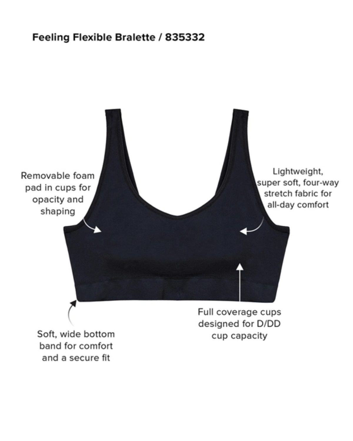 Wacoal Feeling Flexible Bralette - 835332 - Black