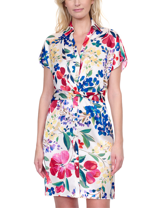 2025 Gottex Garden Dream Button Down Shirt Dress Cover Up - 25GD322