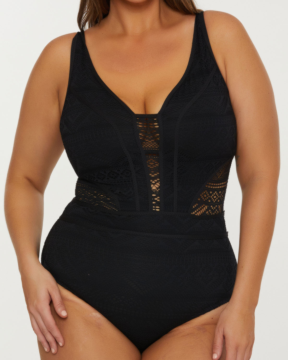 Becca ETC by Rebecca Virtue Color Play Plus Size Lucia One Piece Plunge - 6711057 (Final Sale, Cannot Be Returned or Exchanged)