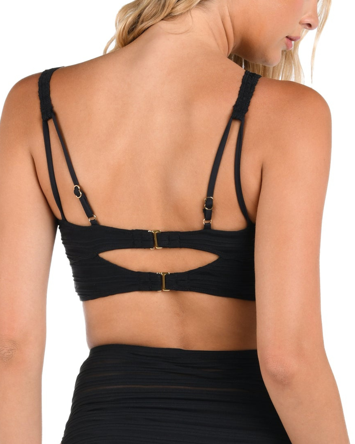 2025 La Blanca Fluid Lines High-Neck Midline Top w/ Mesh Details (More Colors Available) - Lb4ce88