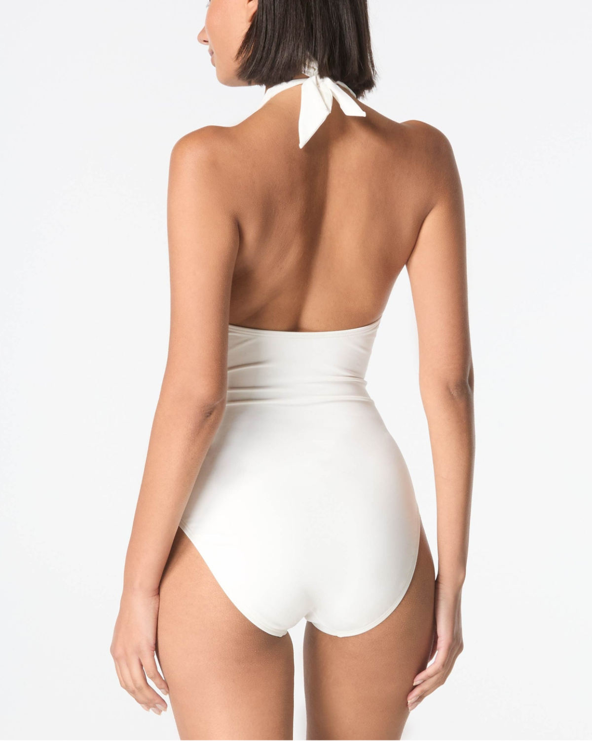 Carmen Marc Valvo Solids Beaded Plunge One Piece Swimsuit - C7a957