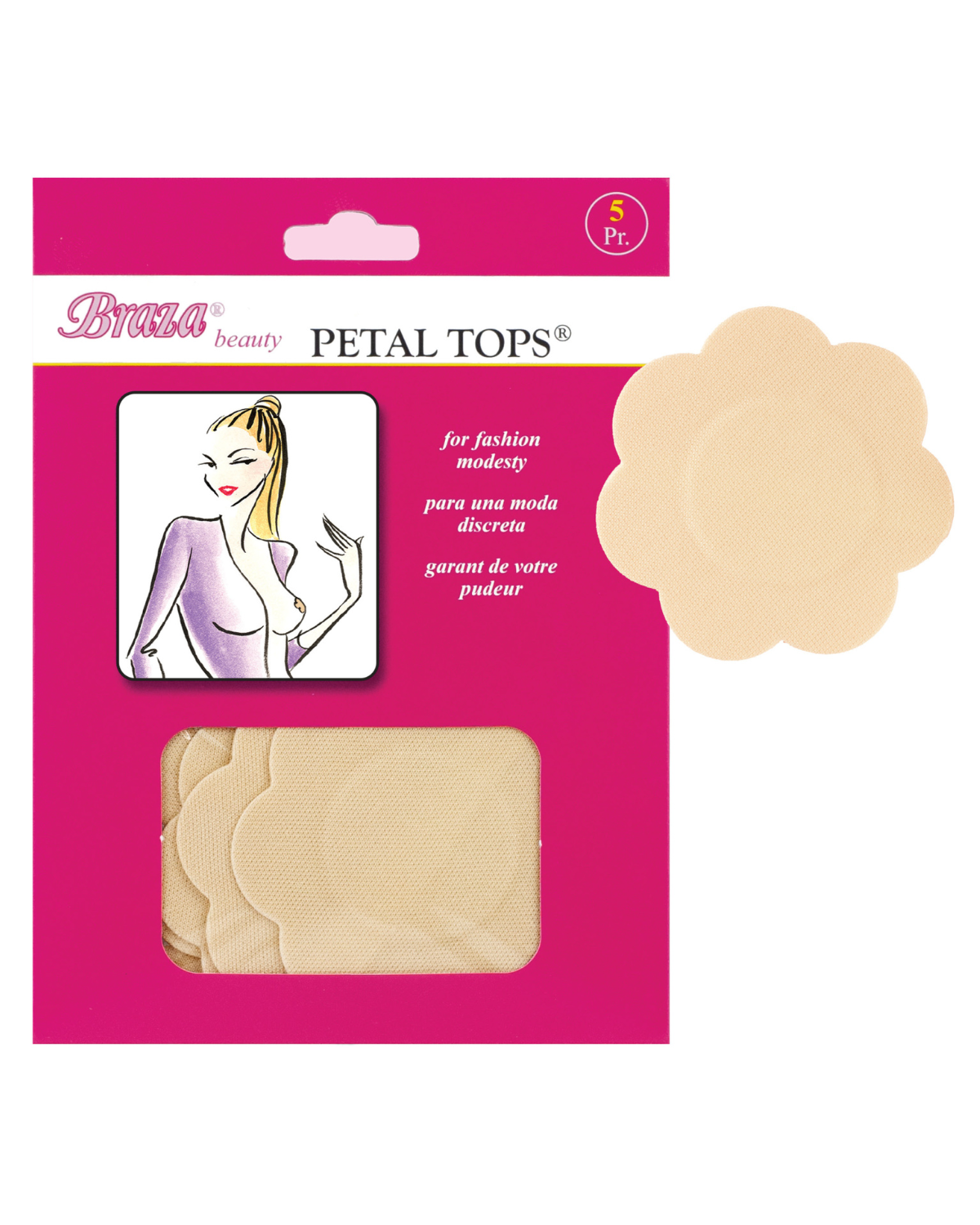 Braza Disposable Petal Top Nipple Covers - 5 Pairs - Beige - 11400