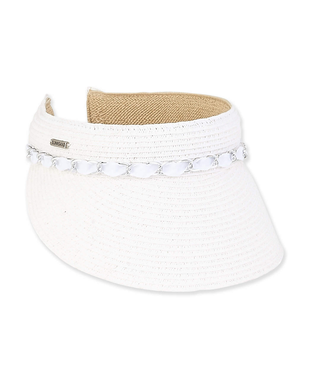 Sun N Sand Paper Braid Visor with Chain (More Colors Available) - Hh2242