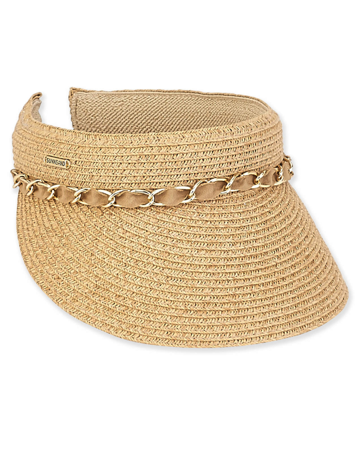 Sun N Sand Paper Braid Visor with Chain (More Colors Available) - Hh2242