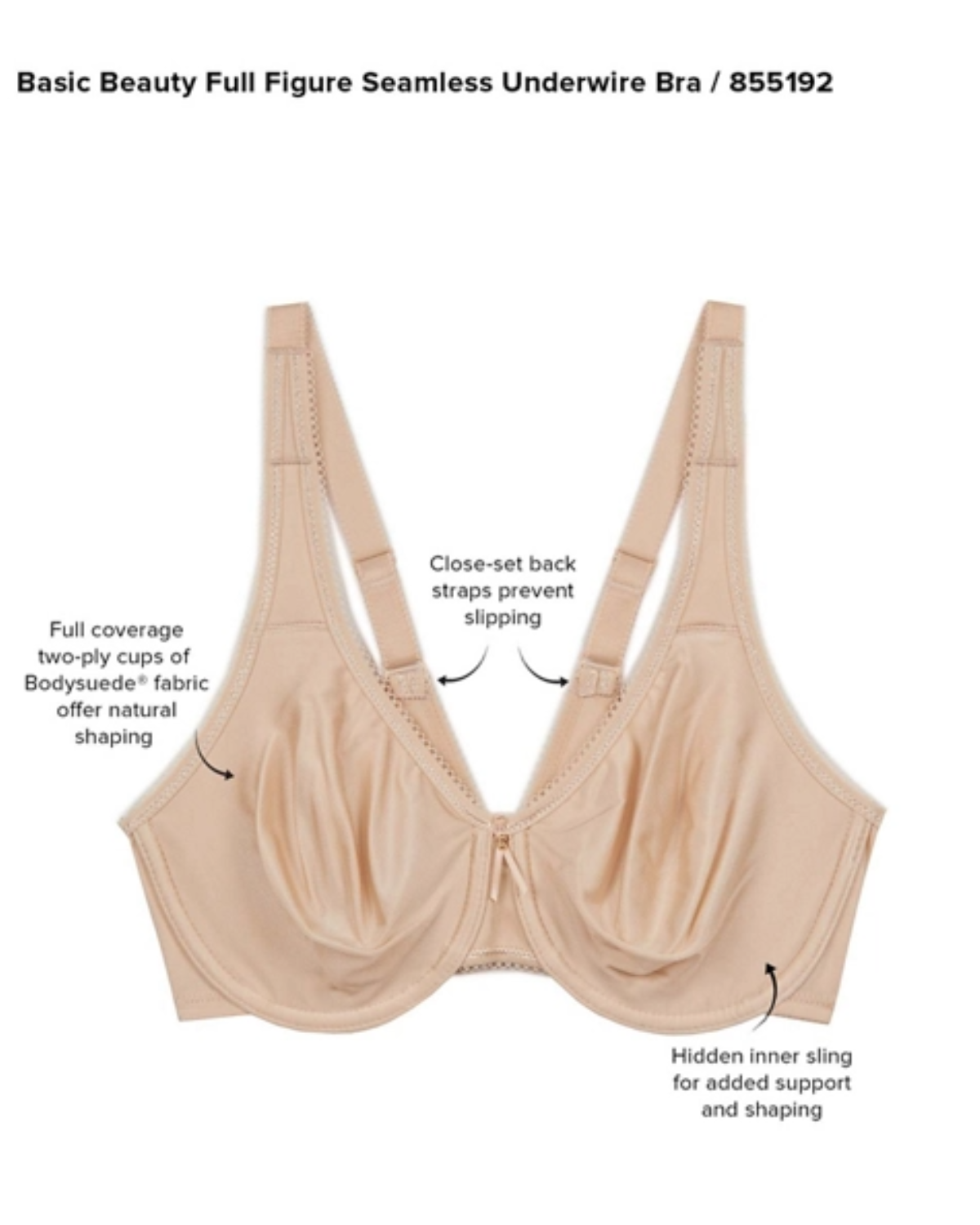 Wacoal Basic Beauty Seamless Underwire Bra (More Colors Available) - 855192