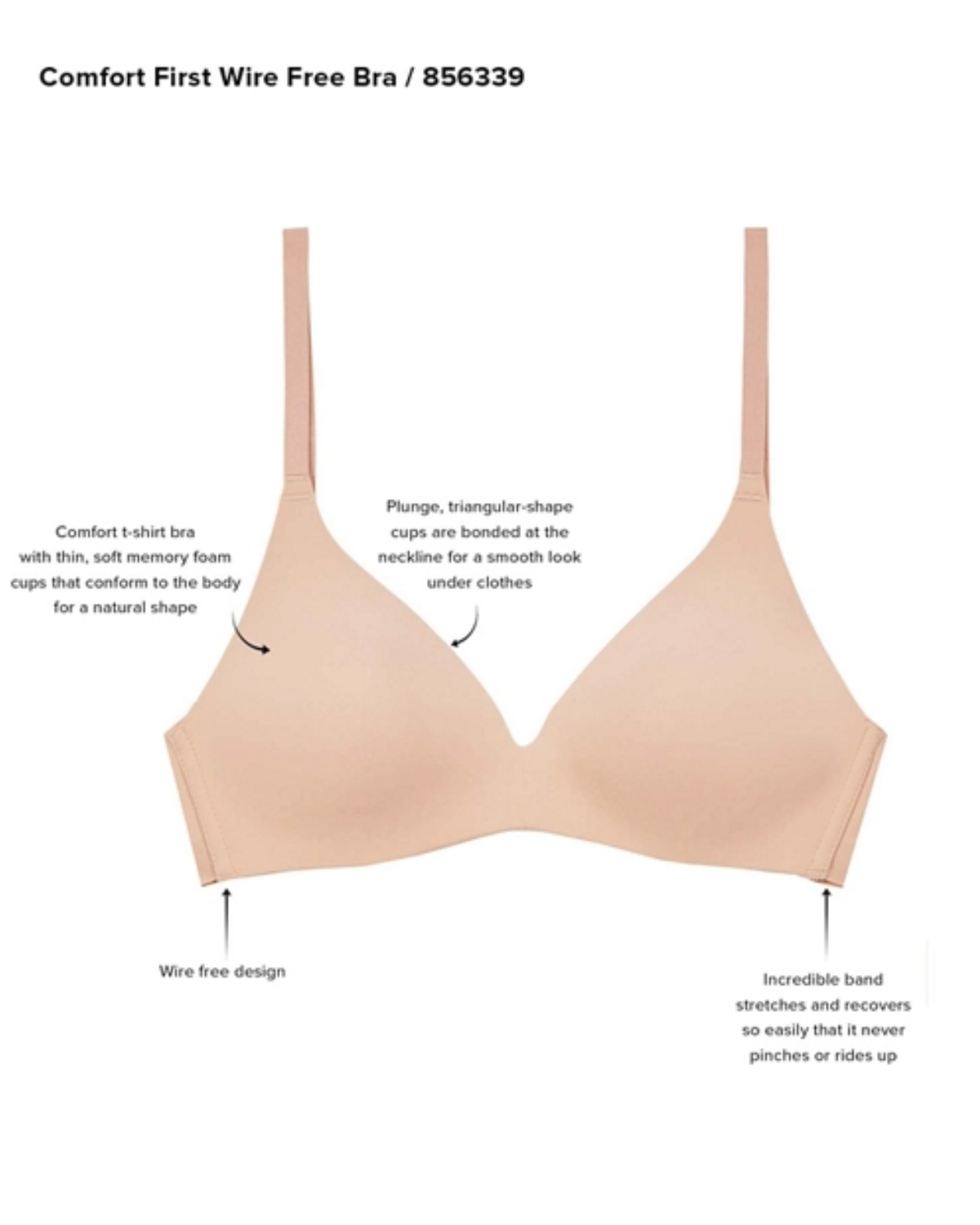 Wacoal Comfort First Wire Free T-Shirt Bra - 856339 - Sand