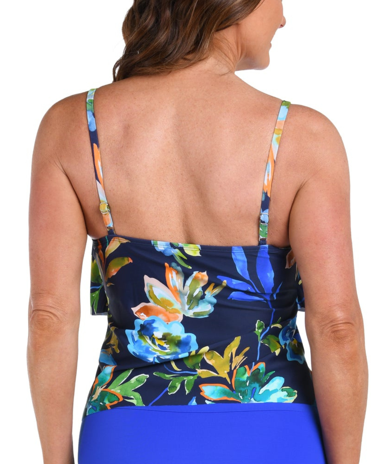 Maxine of Hollywood Indigo Vineyard Two Tiered Tankini Top - Mm5ec58