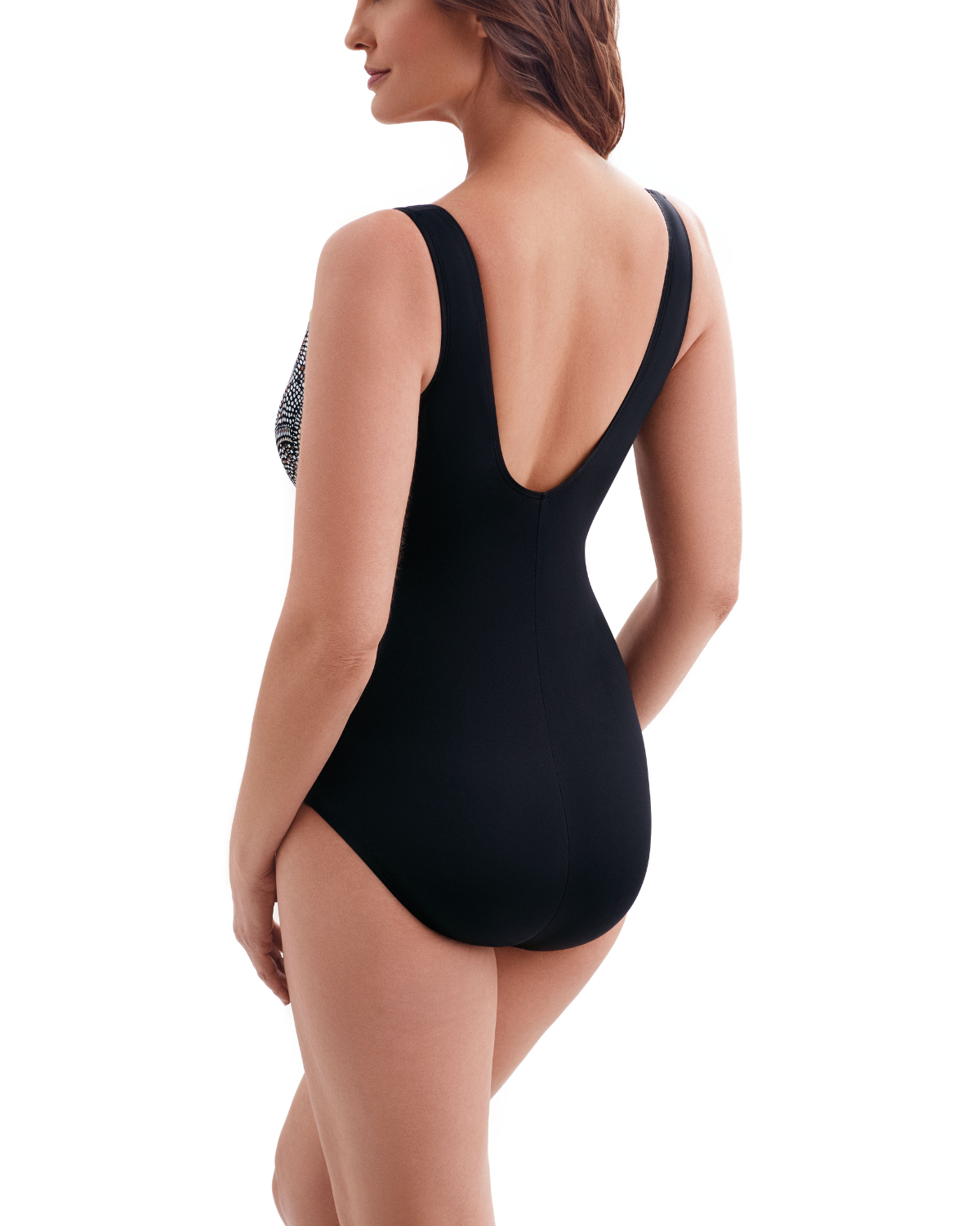 2025 Longitude Beaded Glam Piped Side Shirred Surplice Long Torso One Piece Swimsuit - 685604