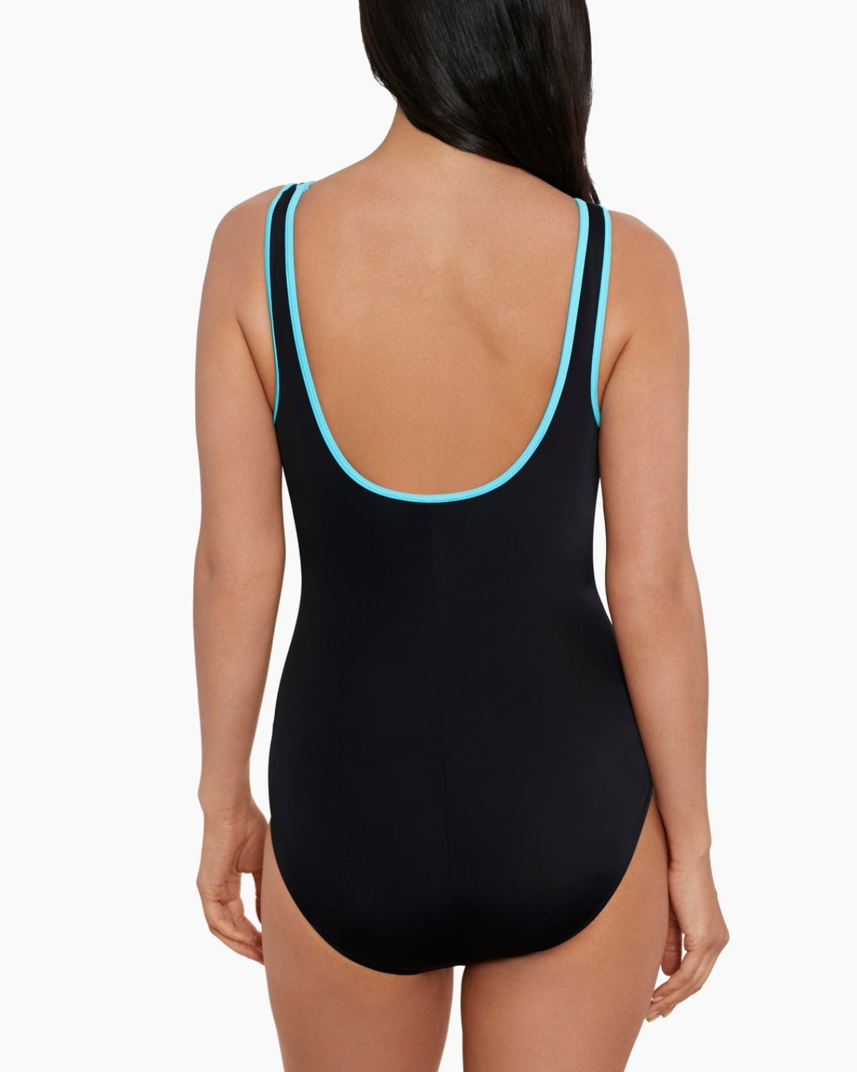 2025 Shape Solver Solids Shirred Zipper Tank One Piece Swimsuit - 80005019