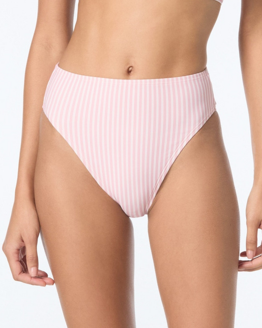 Michael by Michael Kors Voyage Stripe High Waist Bikini Bottom - MM84326