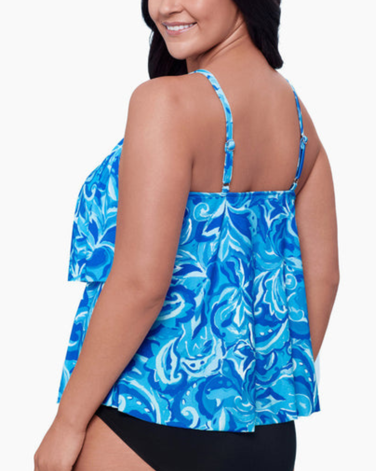 Trim Shaper Plus Tumbled Paisley Ronnie Tankini Top - 6550937W