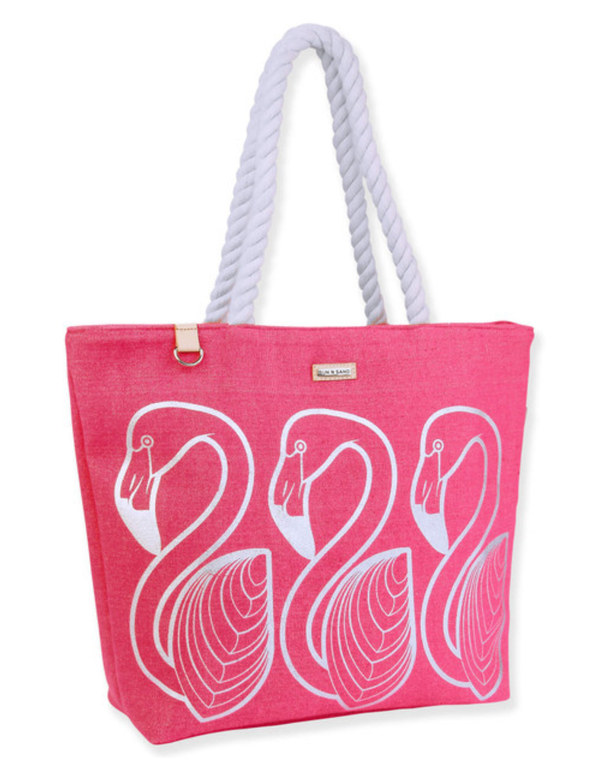 Sun N Sand Metallic Flamingo Shoulder Tote (More Colors Available) - SNS6873