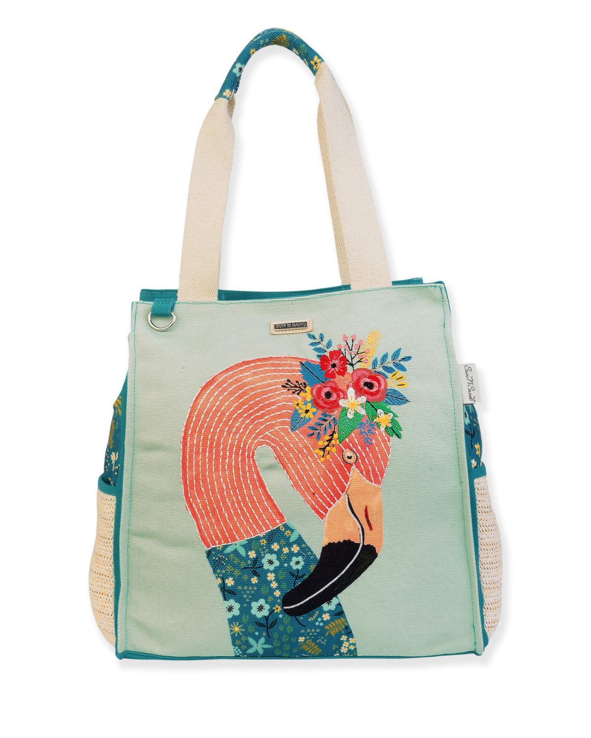 Sun N Sand Mia Charro Flamingo Jewel Shoulder Tote - JB180