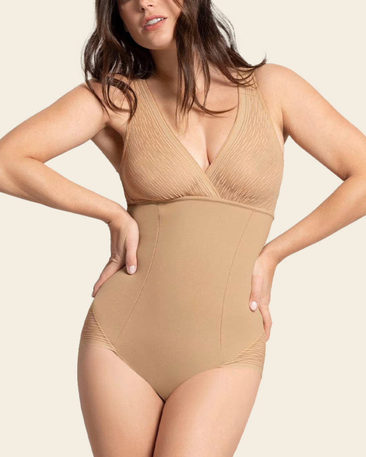 Leonisa Sheer Stripe Detail Sculpting Bodysuit - 018517