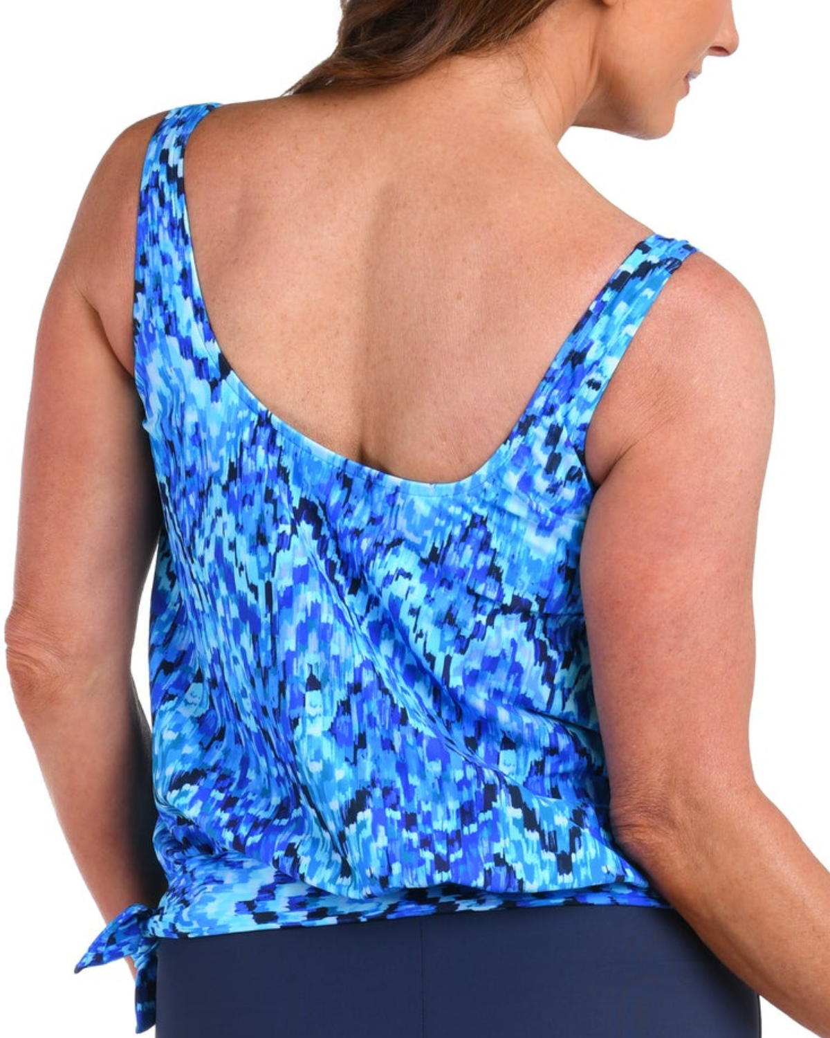 2025 Maxine of Hollywood Artisan Ikat Banded Scoop Blouson Tankini Top - Mm5ea67